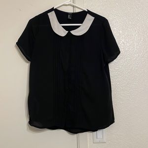 Forever21 - black Peter Pan blouse